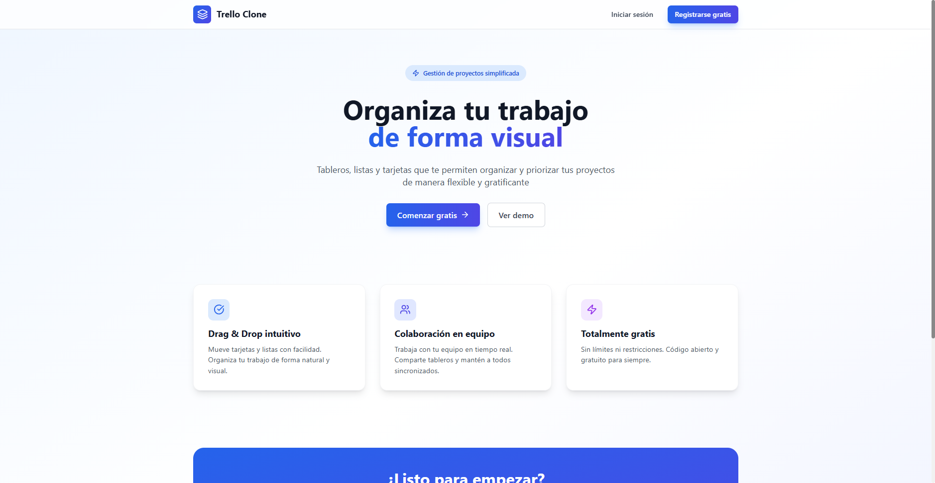 Trello Clone - Gestor de Proyectos Visual